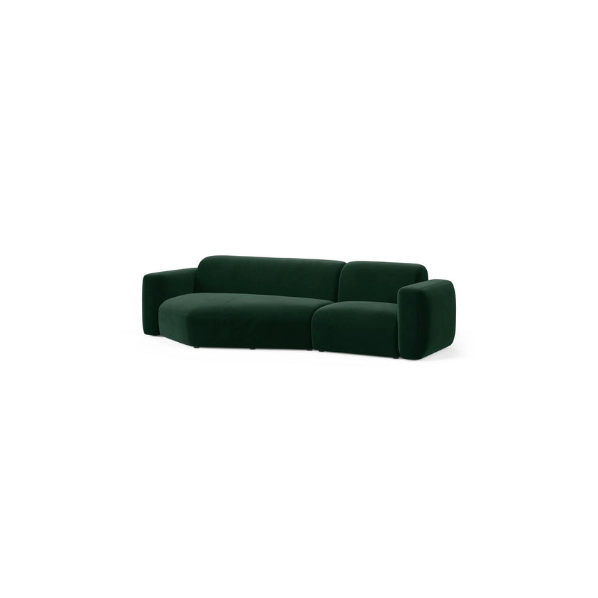 Strino 3-Sitzer Ecksofa, Linke Seite, aus Samt in Flaschengrün (Salvador 7), 308x136x78 cm von Cosmopolitan Design – Bild 3