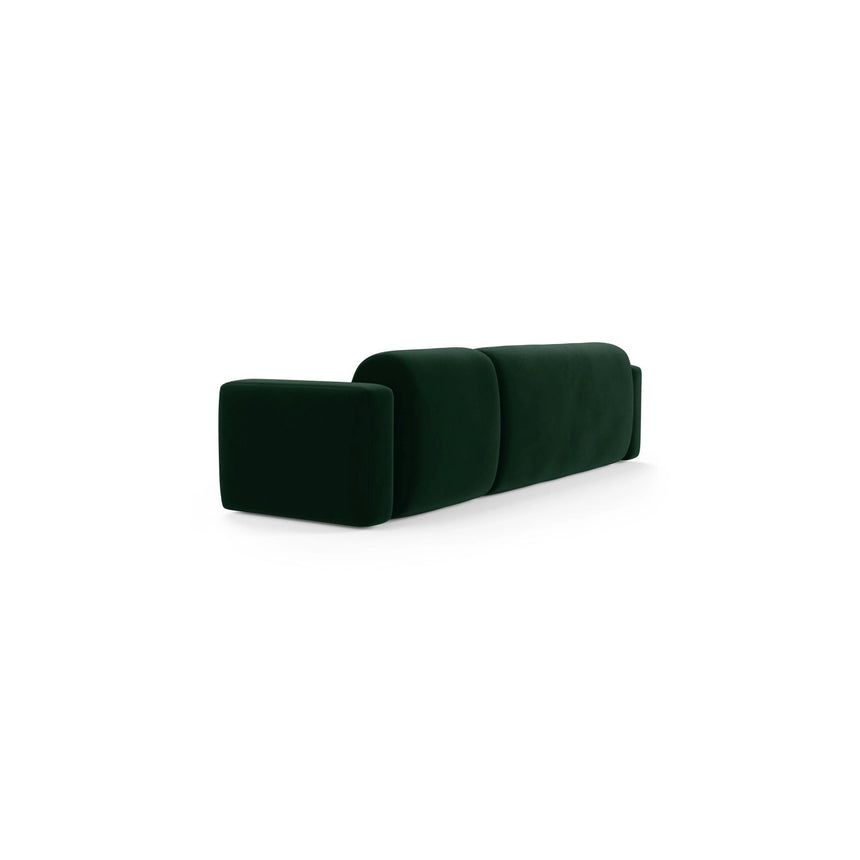 Strino 3-Sitzer Ecksofa, Linke Seite, aus Samt in Flaschengrün (Salvador 7), 308x136x78 cm von Cosmopolitan Design – Bild 4