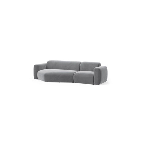 Strino 3-Sitzer Ecksofa, Linke Seite, aus Samt in Grau (Salvador 17), 308x136x78 cm von Cosmopolitan Design – Bild 3