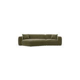 Strino 3-Sitzer Ecksofa, Linke Seite, aus Samt in Grün (Salvador 8), 308x136x78 cm von Cosmopolitan Design – Bild 1