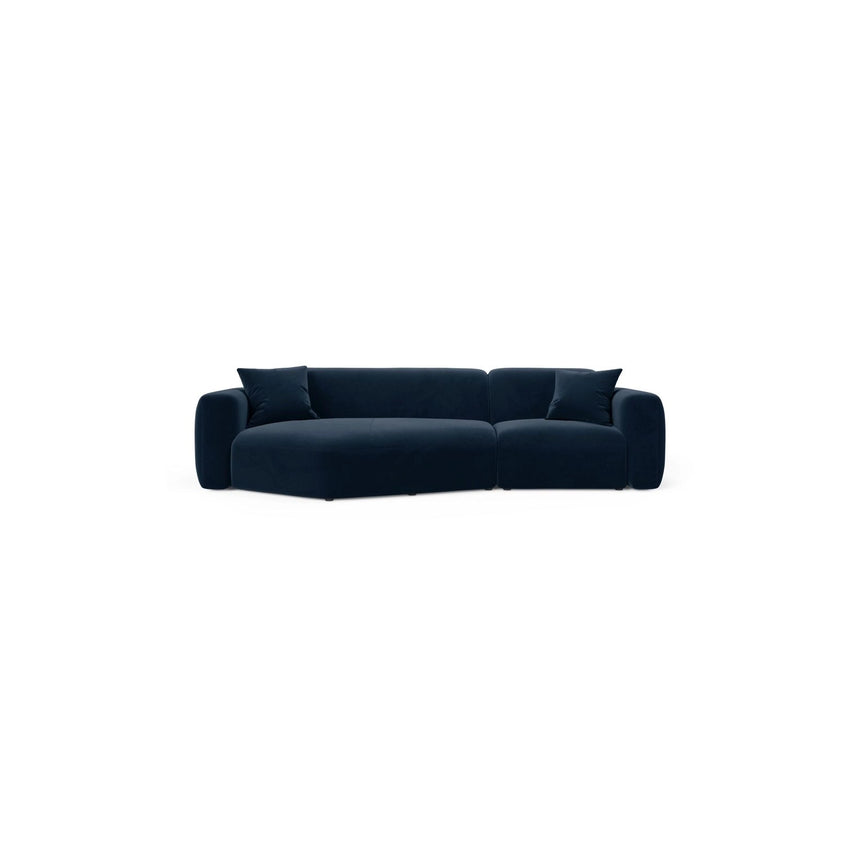 Strino 3-Sitzer Ecksofa, Linke Seite, aus Samt in Königsblau (Salvador 5), 308x136x78 cm von Cosmopolitan Design – Bild 1