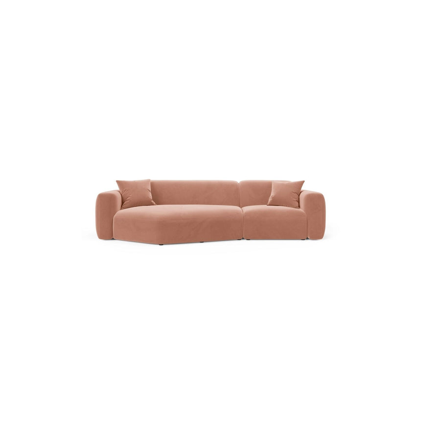 Strino 3-Sitzer Ecksofa, Linke Seite, aus Samt in Rosa (Salvador 11), 308x136x78 cm von Cosmopolitan Design – Bild 1