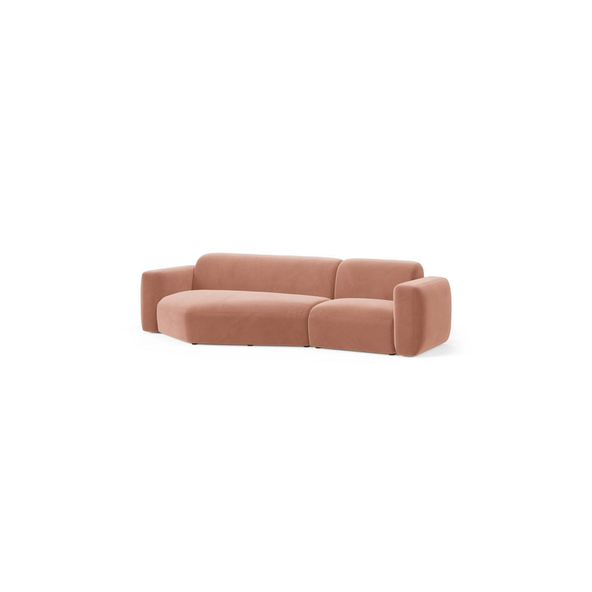 Strino 3-Sitzer Ecksofa, Linke Seite, aus Samt in Rosa (Salvador 11), 308x136x78 cm von Cosmopolitan Design – Bild 3