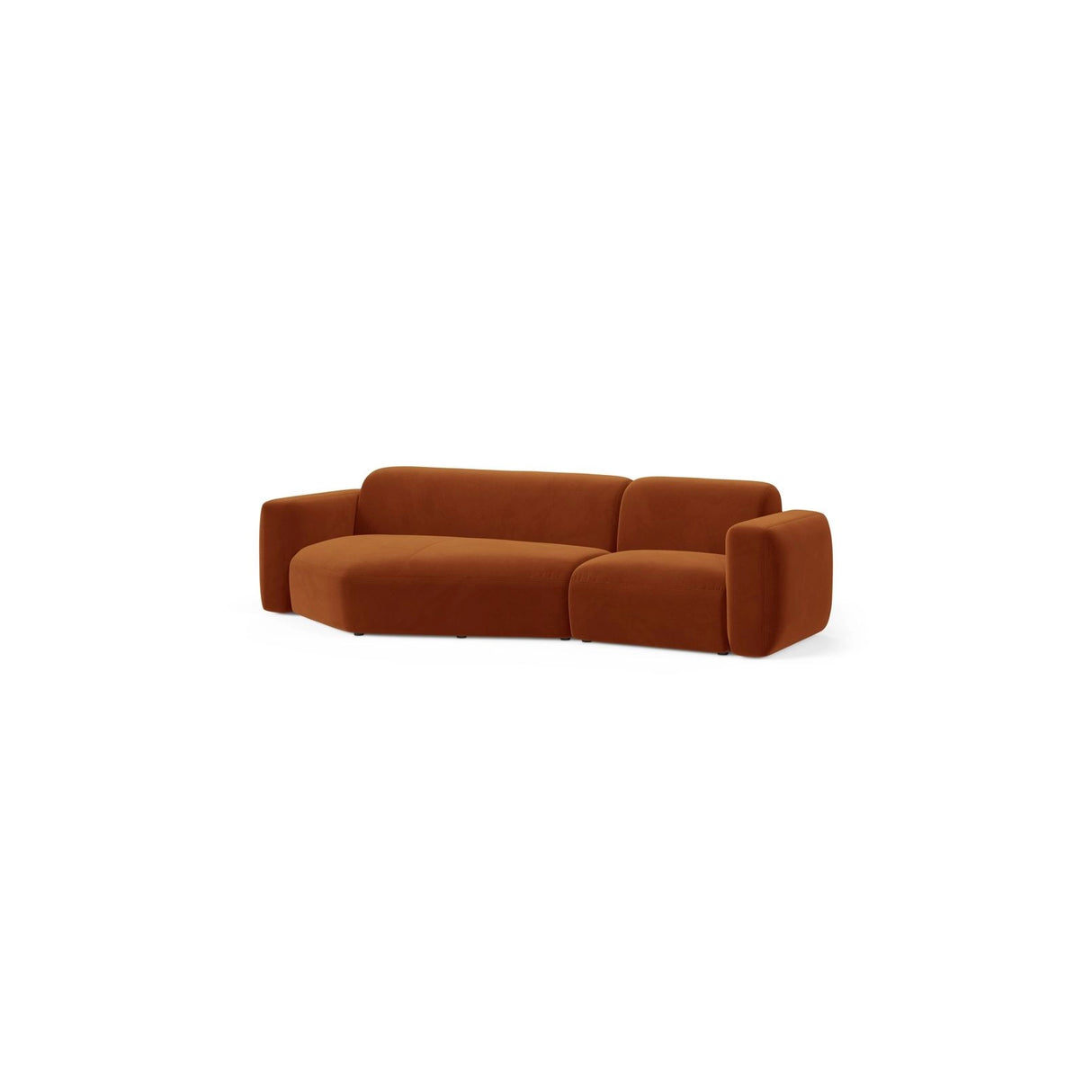 Strino 3-Sitzer Ecksofa, Linke Seite, aus Samt in Terrakotta (Salvador 14), 308x136x78 cm von Cosmopolitan Design – Bild 3