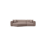 Strino 3-Sitzer Ecksofa, Linke Seite, aus Strukturierter Stoff in Cappuccino (Sorella 21), 308x136x78 cm von Cosmopolitan Design – Bild 1