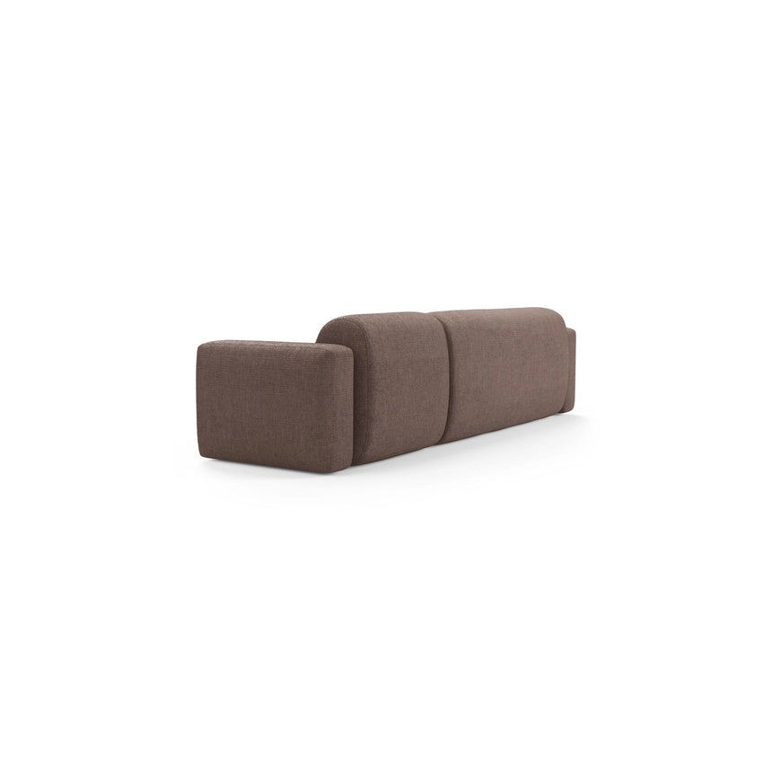 Strino 3-Sitzer Ecksofa, Linke Seite, aus Strukturierter Stoff in Cappuccino (Sorella 21), 308x136x78 cm von Cosmopolitan Design – Bild 4