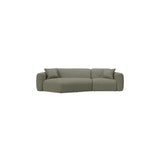 Strino 3-Sitzer Ecksofa, Linke Seite, aus Strukturierter Stoff in Dunkles Olivgrün (Sorella 34), 308x136x78 cm von Cosmopolitan Design – Bild 1