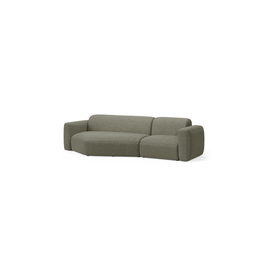Strino 3-Sitzer Ecksofa, Linke Seite, aus Strukturierter Stoff in Dunkles Olivgrün (Sorella 34), 308x136x78 cm von Cosmopolitan Design – Bild 3