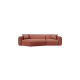 Strino 3-Sitzer Ecksofa, Linke Seite, aus Strukturierter Stoff in Koralle (Sorella 58), 308x136x78 cm von Cosmopolitan Design – Bild 1