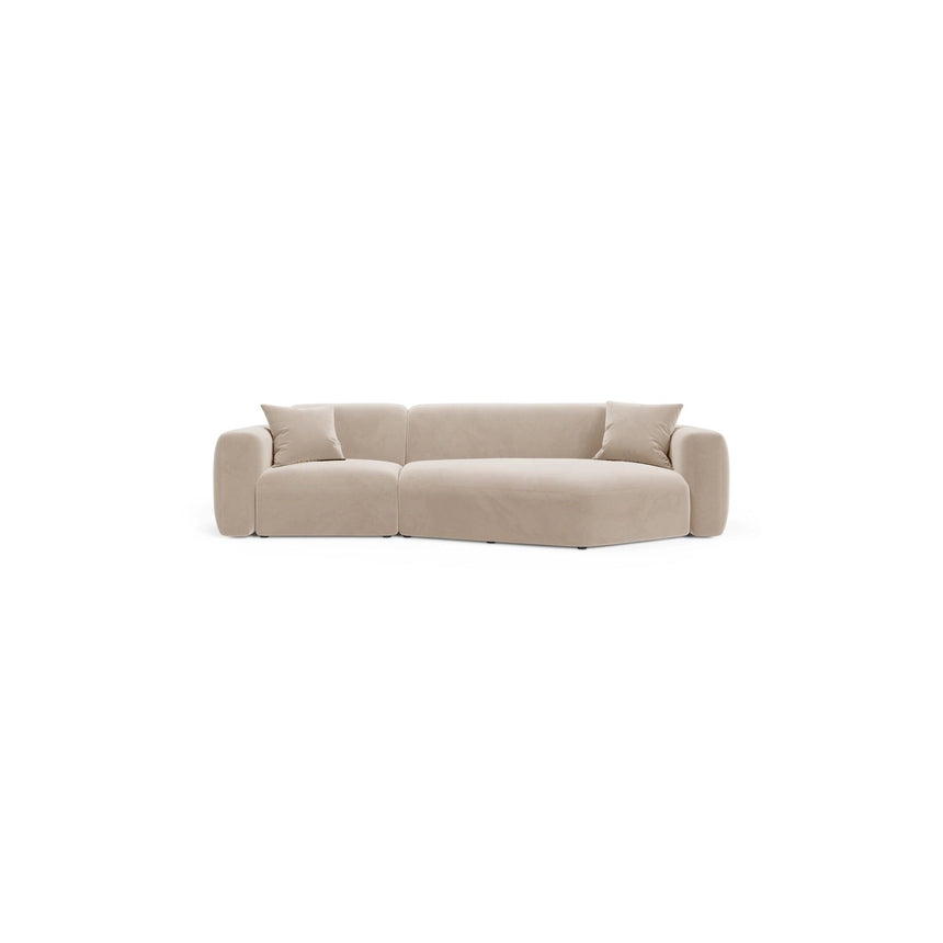 Strino 3-Sitzer Ecksofa, Rechte Seite, aus Samt in Beige (Salvador 1), 308x136x78 cm von Cosmopolitan Design – Bild 1