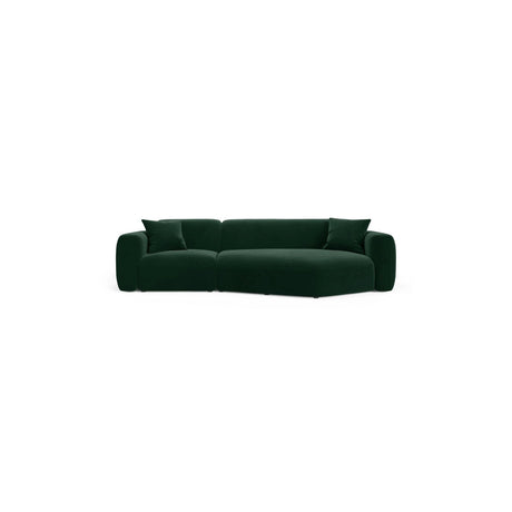 Strino 3-Sitzer Ecksofa, Rechte Seite, aus Samt in Flaschengrün (Salvador 7), 308x136x78 cm von Cosmopolitan Design – Bild 1