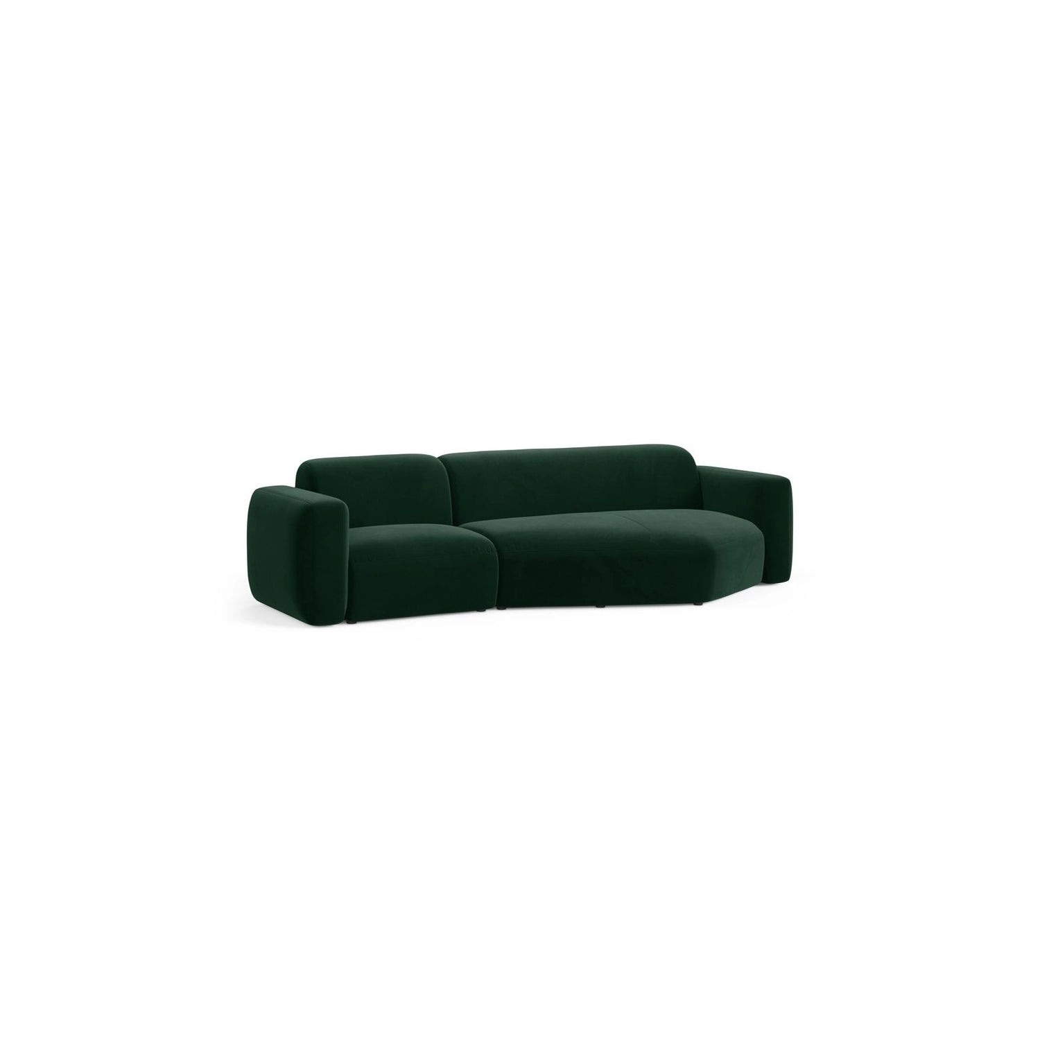 Strino 3-Sitzer Ecksofa, Rechte Seite, aus Samt in Flaschengrün (Salvador 7), 308x136x78 cm von Cosmopolitan Design – Bild 3