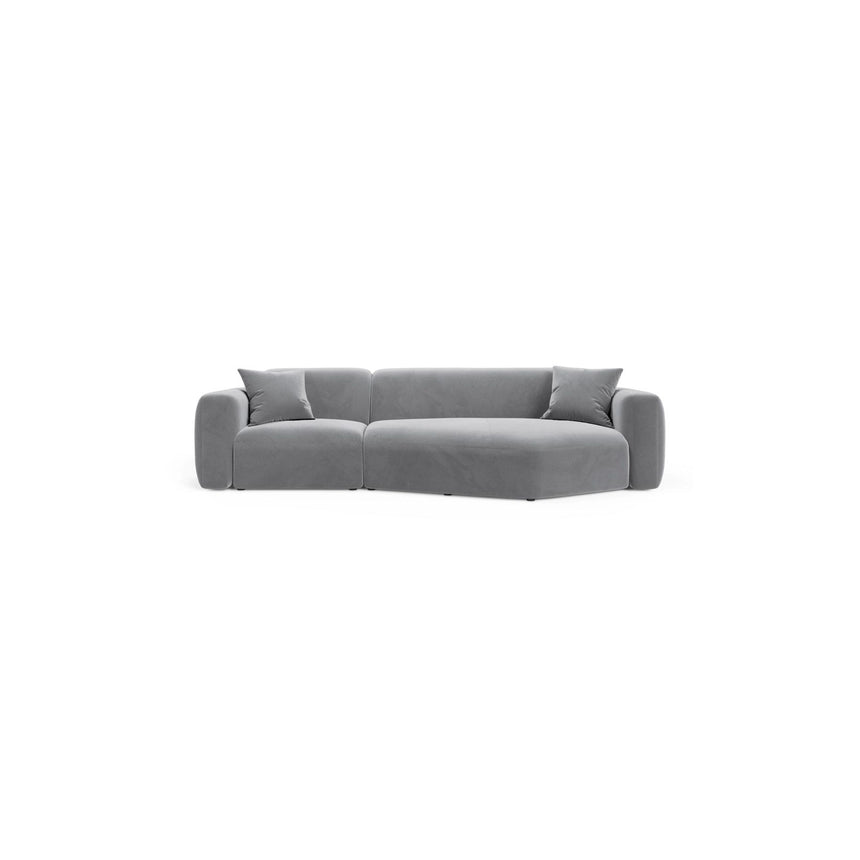 Strino 3-Sitzer Ecksofa, Rechte Seite, aus Samt in Grau (Salvador 17), 308x136x78 cm von Cosmopolitan Design – Bild 1