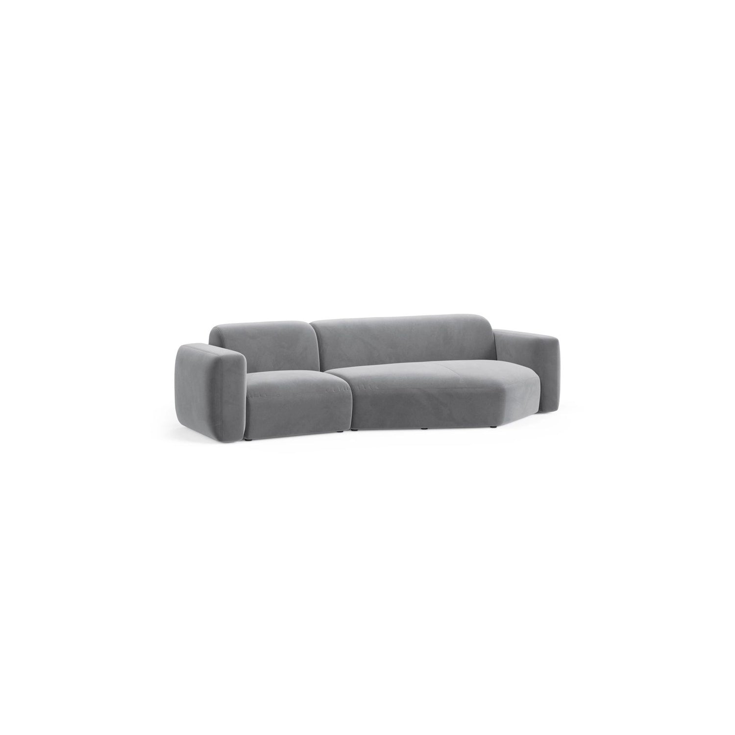 Strino 3-Sitzer Ecksofa, Rechte Seite, aus Samt in Grau (Salvador 17), 308x136x78 cm von Cosmopolitan Design – Bild 3