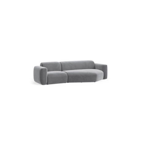 Strino 3-Sitzer Ecksofa, Rechte Seite, aus Samt in Grau (Salvador 17), 308x136x78 cm von Cosmopolitan Design – Bild 3