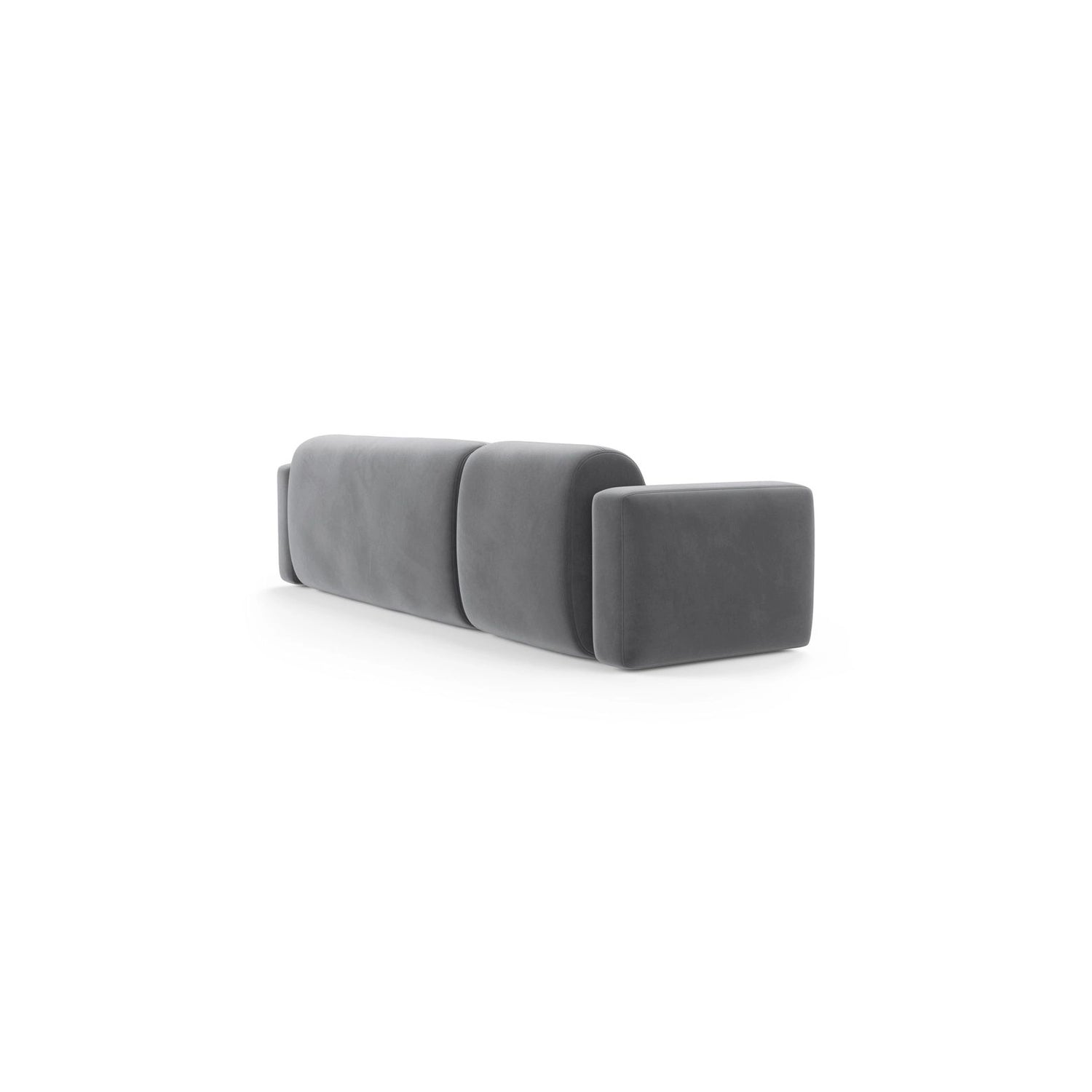 Strino 3-Sitzer Ecksofa, Rechte Seite, aus Samt in Grau (Salvador 17), 308x136x78 cm von Cosmopolitan Design – Bild 4