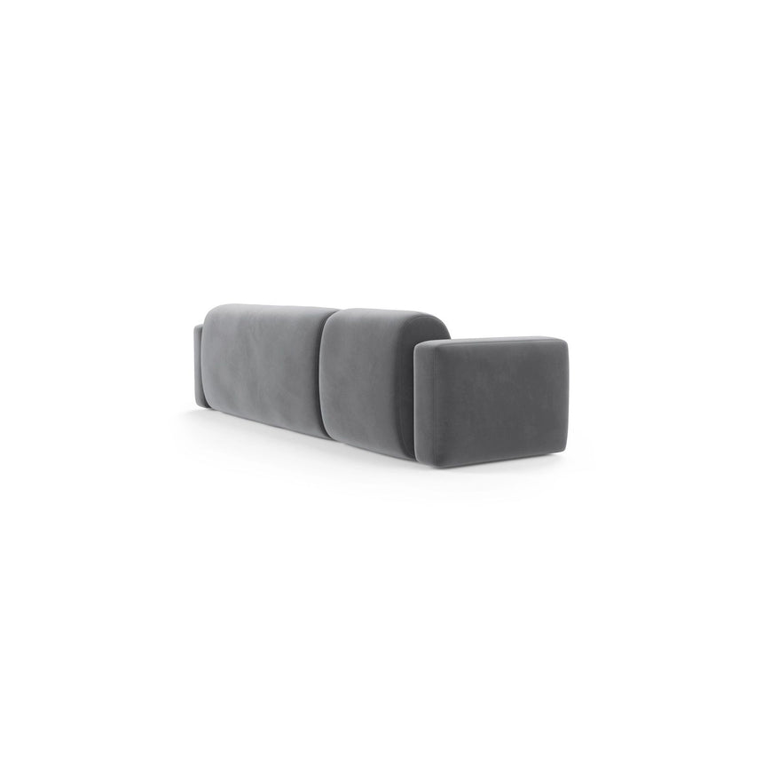 Strino 3-Sitzer Ecksofa, Rechte Seite, aus Samt in Grau (Salvador 17), 308x136x78 cm von Cosmopolitan Design – Bild 4