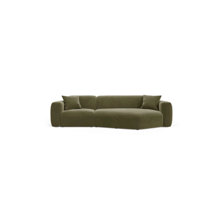Strino 3-Sitzer Ecksofa, Rechte Seite, aus Samt in Grün (Salvador 8), 308x136x78 cm von Cosmopolitan Design – Bild 1