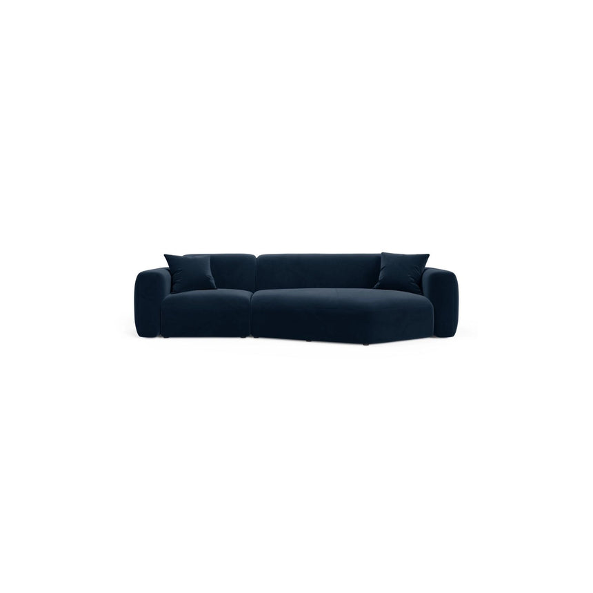 Strino 3-Sitzer Ecksofa, Rechte Seite, aus Samt in Königsblau (Salvador 5), 308x136x78 cm von Cosmopolitan Design – Bild 1