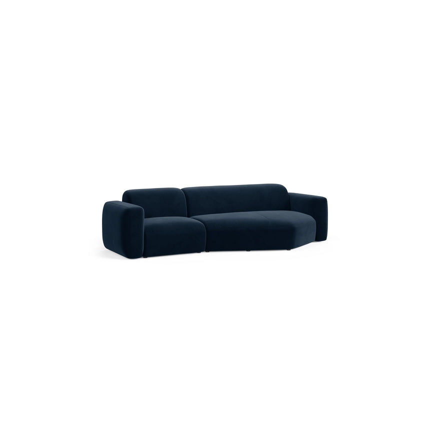 Strino 3-Sitzer Ecksofa, Rechte Seite, aus Samt in Königsblau (Salvador 5), 308x136x78 cm von Cosmopolitan Design – Bild 3