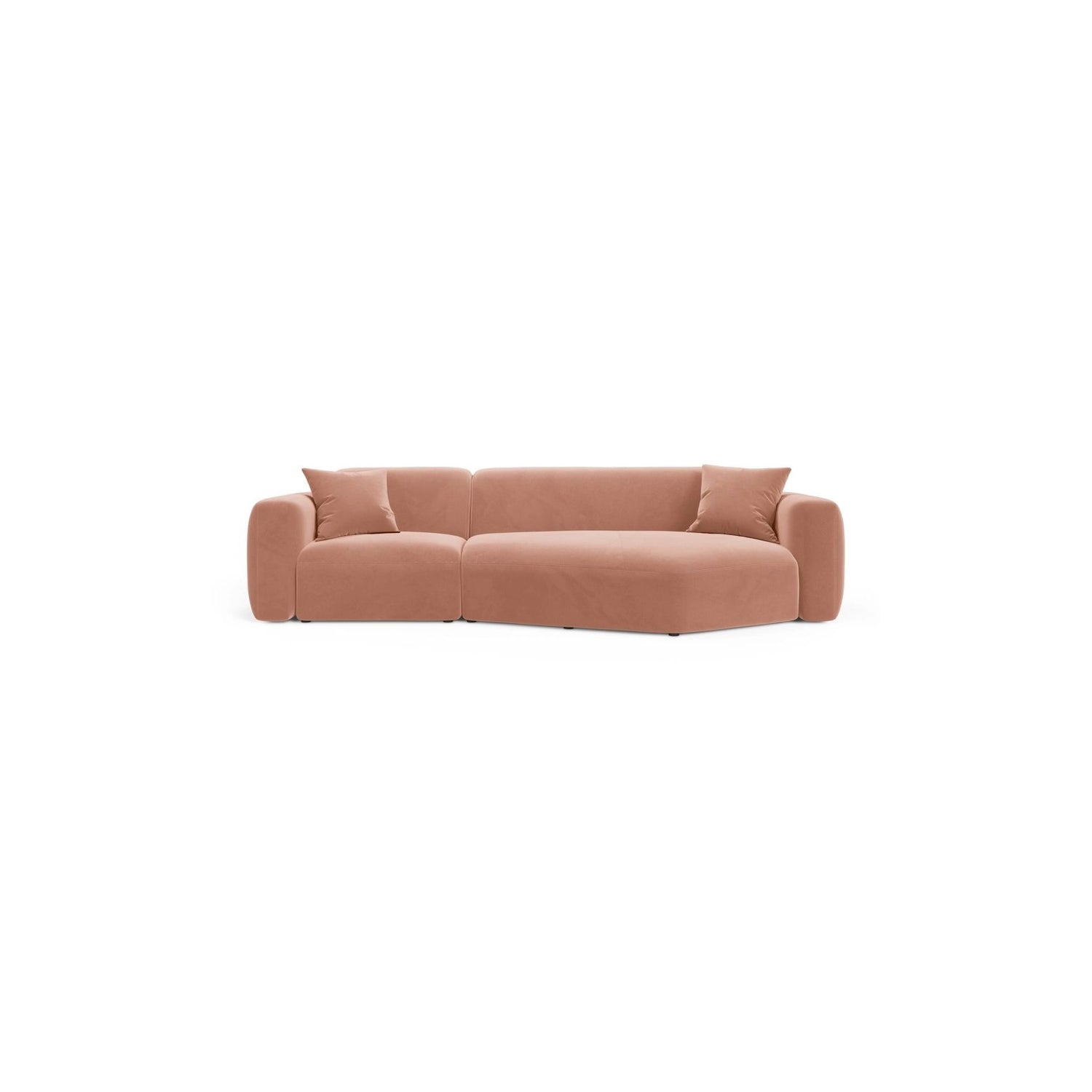 Strino 3-Sitzer Ecksofa, Rechte Seite, aus Samt in Rosa (Salvador 11), 308x136x78 cm von Cosmopolitan Design – Bild 1