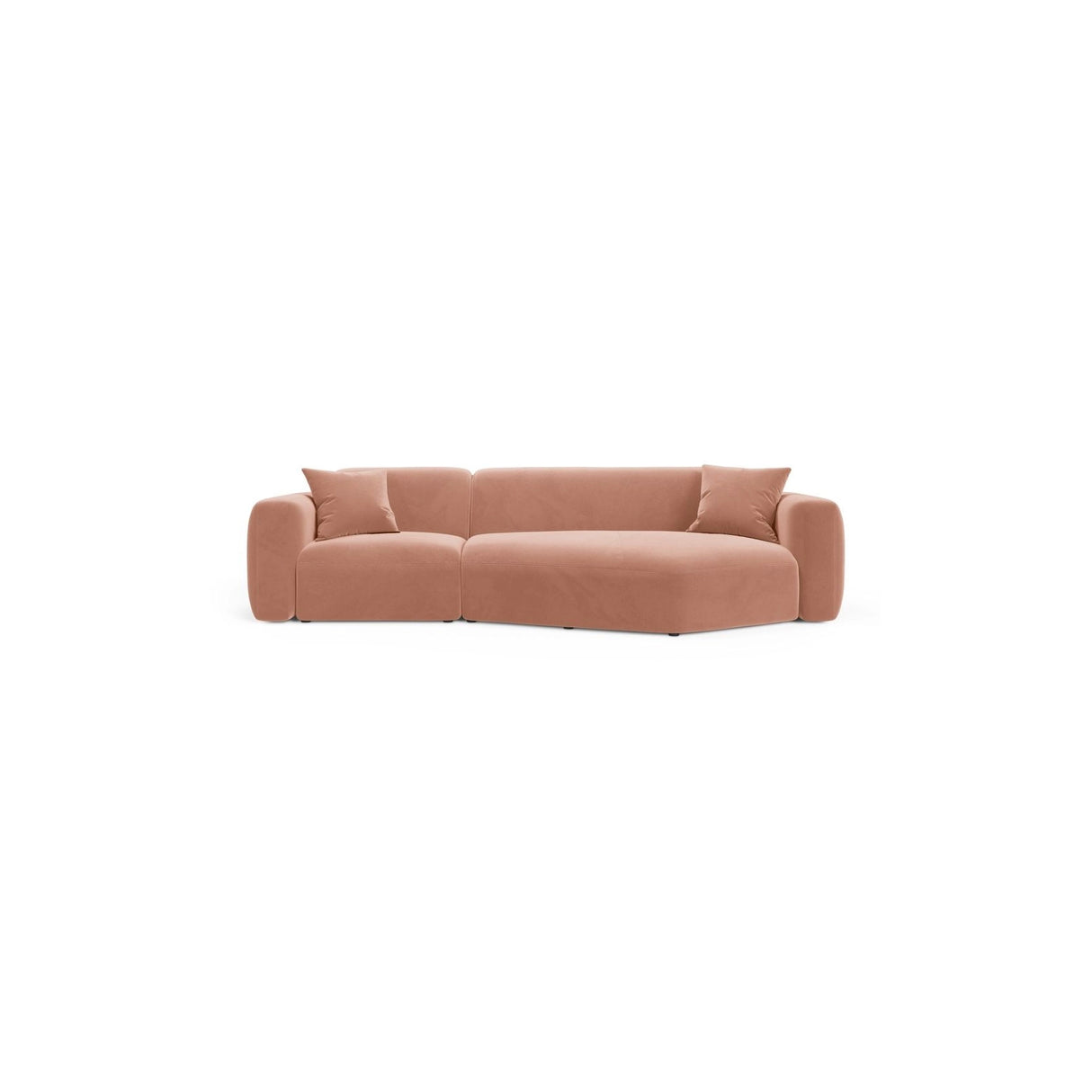 Strino 3-Sitzer Ecksofa, Rechte Seite, aus Samt in Rosa (Salvador 11), 308x136x78 cm von Cosmopolitan Design – Bild 1