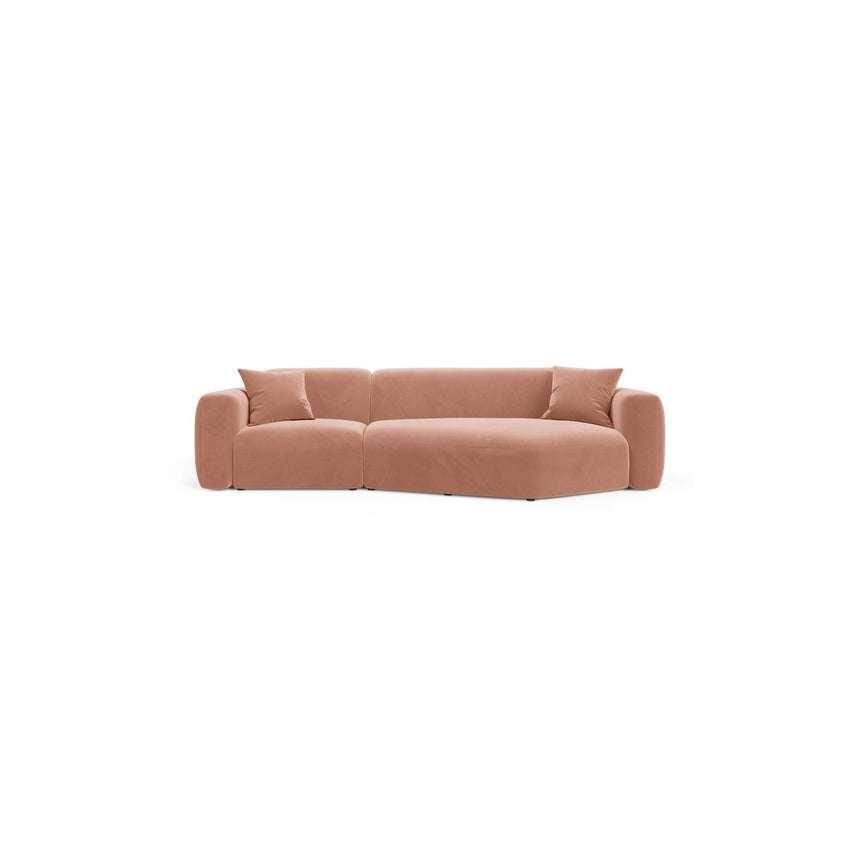 Strino 3-Sitzer Ecksofa, Rechte Seite, aus Samt in Rosa (Salvador 11), 308x136x78 cm von Cosmopolitan Design – Bild 1
