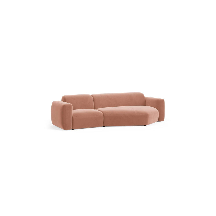 Strino 3-Sitzer Ecksofa, Rechte Seite, aus Samt in Rosa (Salvador 11), 308x136x78 cm von Cosmopolitan Design – Bild 3