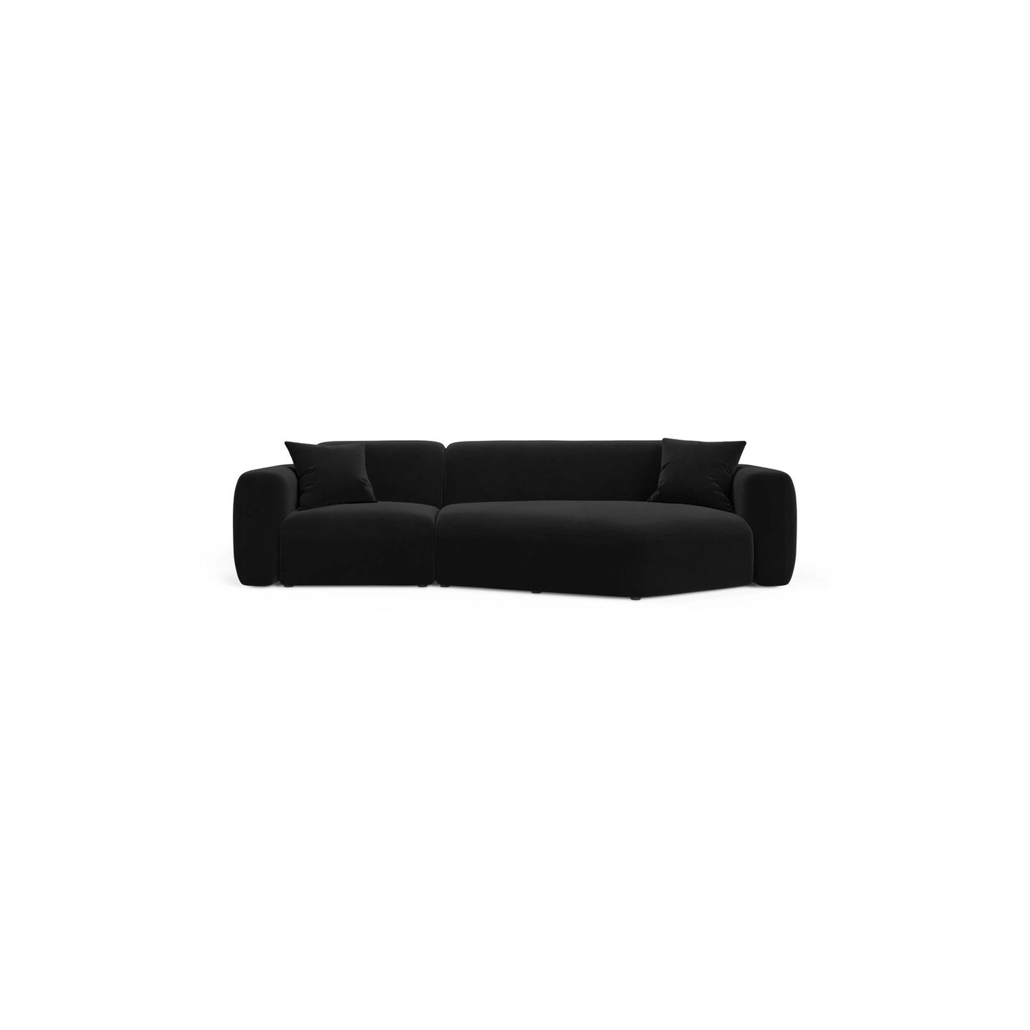 Strino 3-Sitzer Ecksofa, Rechte Seite, aus Samt in Schwarz (Salvador 19), 308x136x78 cm von Cosmopolitan Design – Bild 1