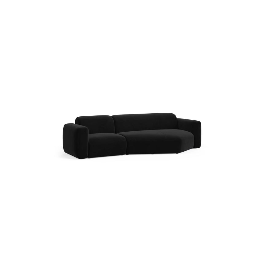 Strino 3-Sitzer Ecksofa, Rechte Seite, aus Samt in Schwarz (Salvador 19), 308x136x78 cm von Cosmopolitan Design – Bild 3