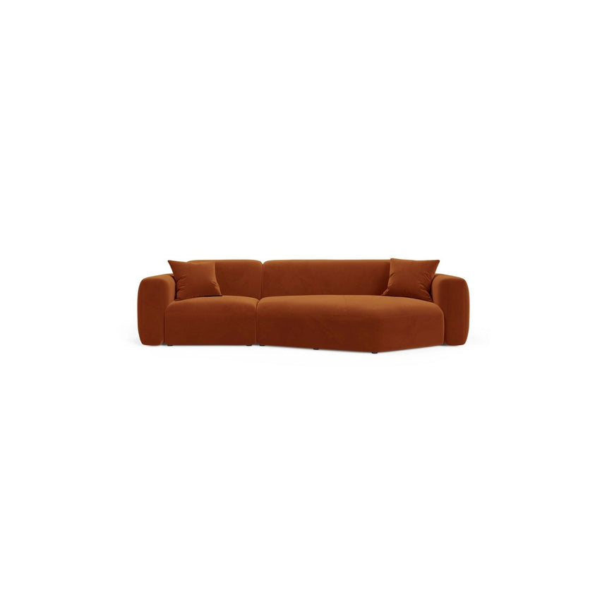 Strino 3-Sitzer Ecksofa, Rechte Seite, aus Samt in Terrakotta (Salvador 14), 308x136x78 cm von Cosmopolitan Design – Bild 1