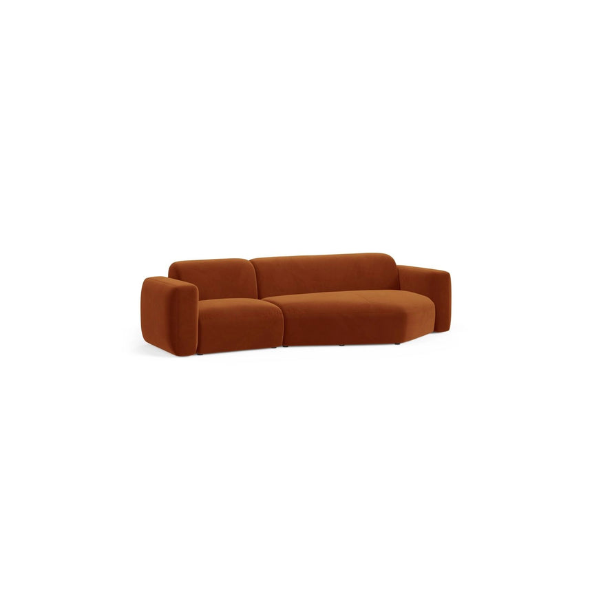 Strino 3-Sitzer Ecksofa, Rechte Seite, aus Samt in Terrakotta (Salvador 14), 308x136x78 cm von Cosmopolitan Design – Bild 3