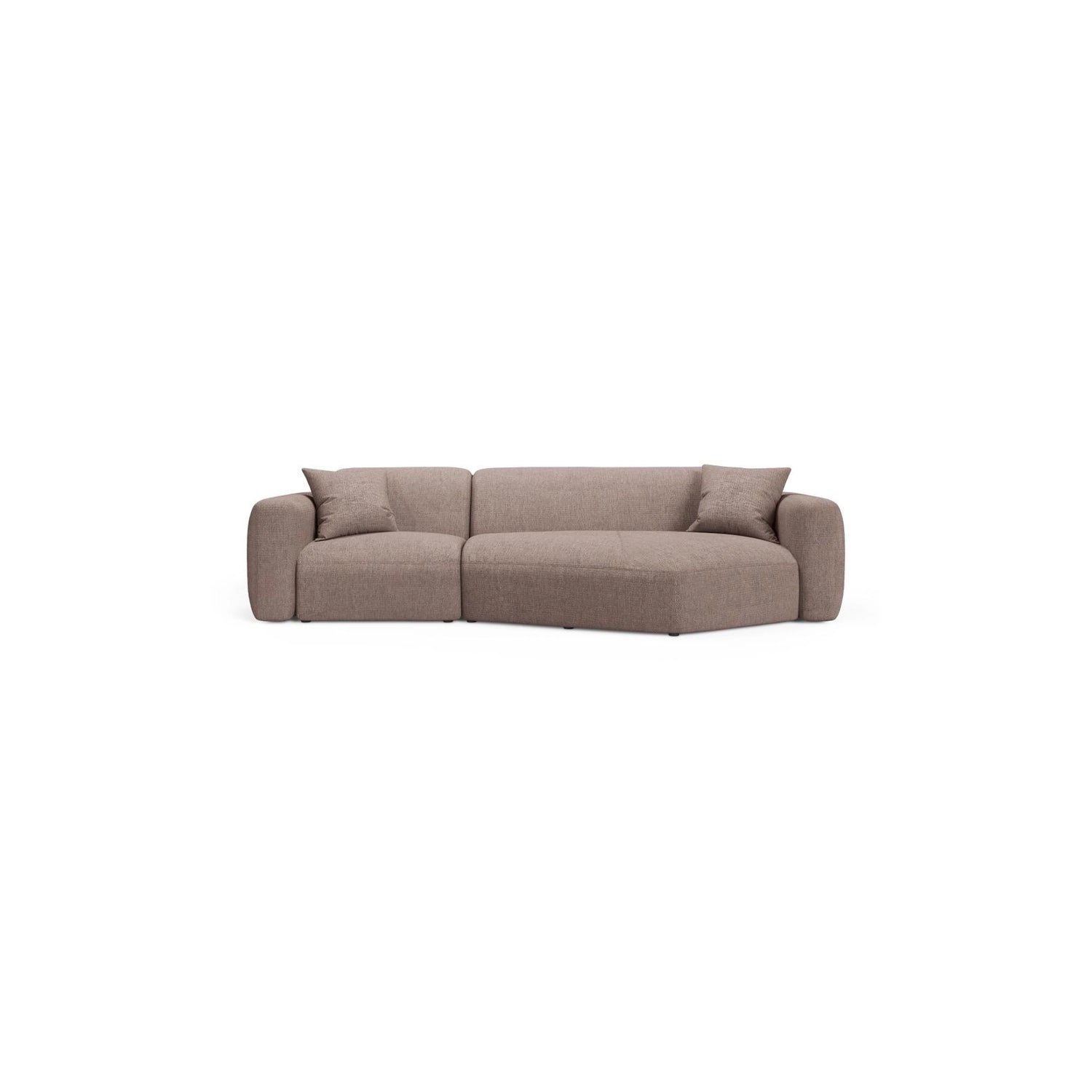 Strino 3-Sitzer Ecksofa, Rechte Seite, aus Strukturierter Stoff in Cappuccino (Sorella 21), 308x136x78 cm von Cosmopolitan Design – Bild 1