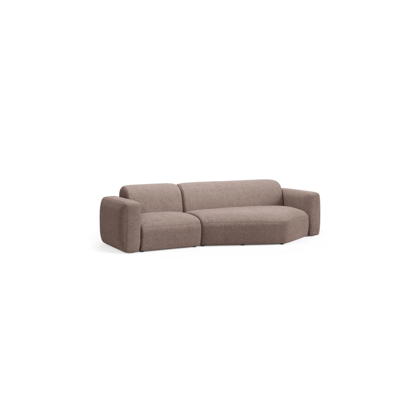 Strino 3-Sitzer Ecksofa, Rechte Seite, aus Strukturierter Stoff in Cappuccino (Sorella 21), 308x136x78 cm von Cosmopolitan Design – Bild 3
