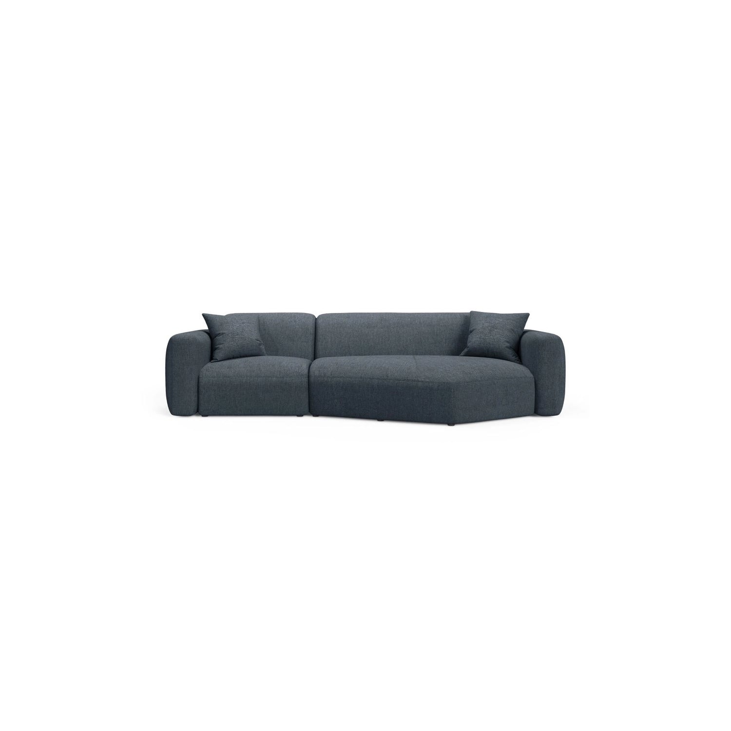 Strino 3-Sitzer Ecksofa, Rechte Seite, aus Strukturierter Stoff in Dunkelblau (Sorella 77), 308x136x78 cm von Cosmopolitan Design – Bild 1