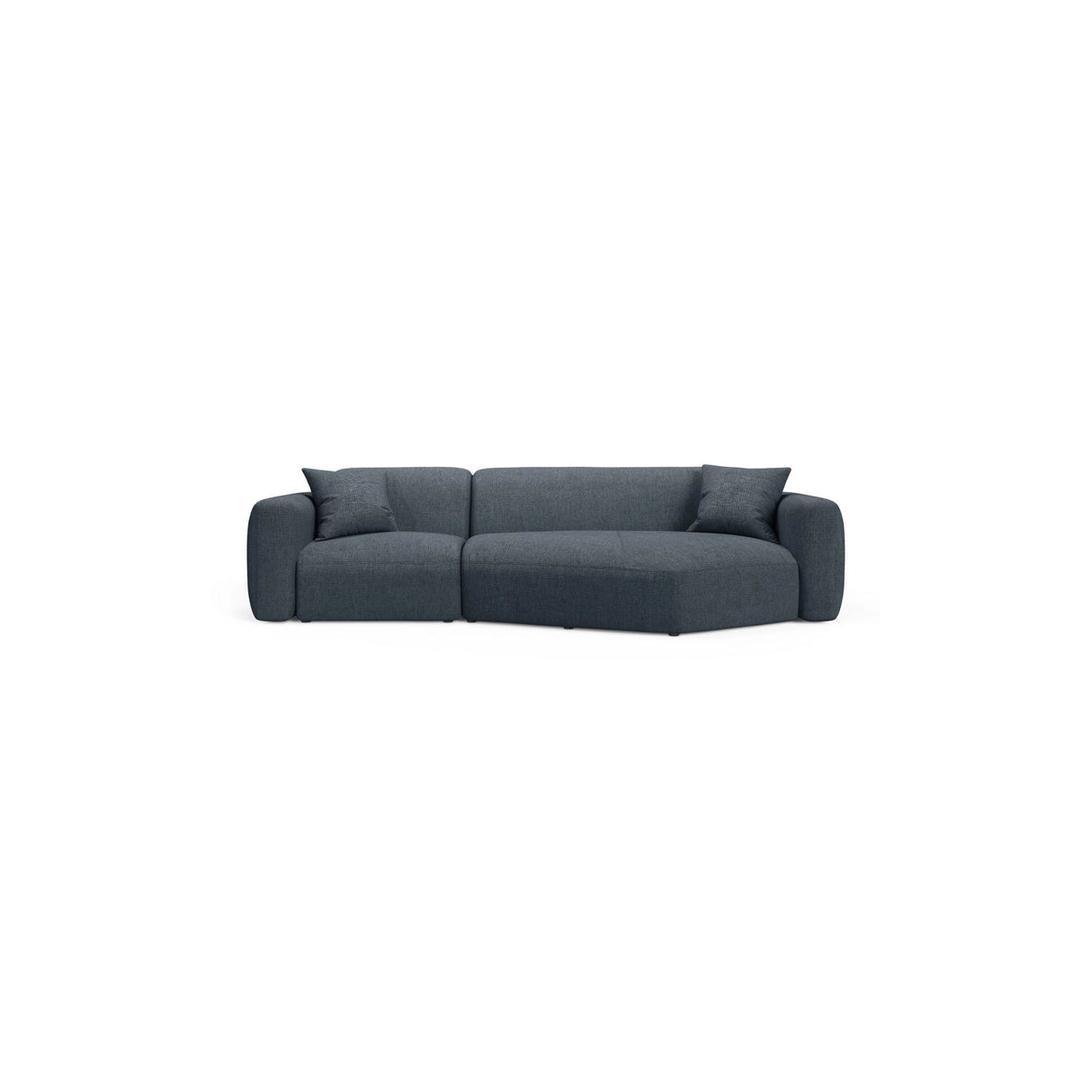 Strino 3-Sitzer Ecksofa, Rechte Seite, aus Strukturierter Stoff in Dunkelblau (Sorella 77), 308x136x78 cm von Cosmopolitan Design – Bild 1
