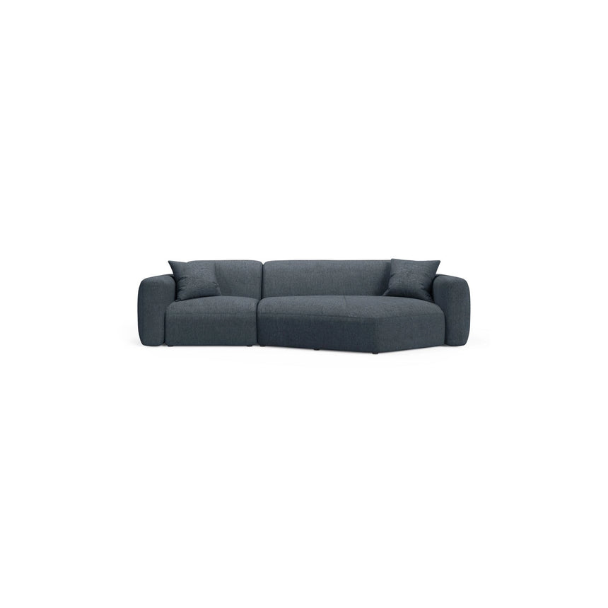 Strino 3-Sitzer Ecksofa, Rechte Seite, aus Strukturierter Stoff in Dunkelblau (Sorella 77), 308x136x78 cm von Cosmopolitan Design – Bild 1