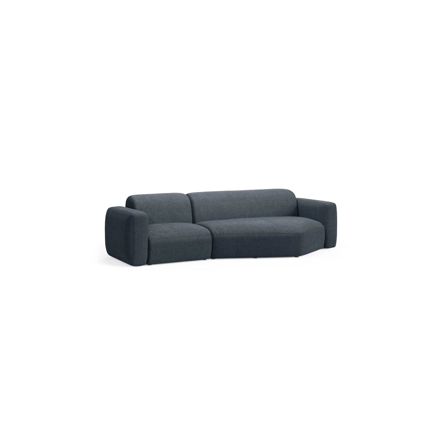 Strino 3-Sitzer Ecksofa, Rechte Seite, aus Strukturierter Stoff in Dunkelblau (Sorella 77), 308x136x78 cm von Cosmopolitan Design – Bild 3