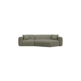 Strino 3-Sitzer Ecksofa, Rechte Seite, aus Strukturierter Stoff in Dunkles Olivgrün (Sorella 34), 308x136x78 cm von Cosmopolitan Design – Bild 1