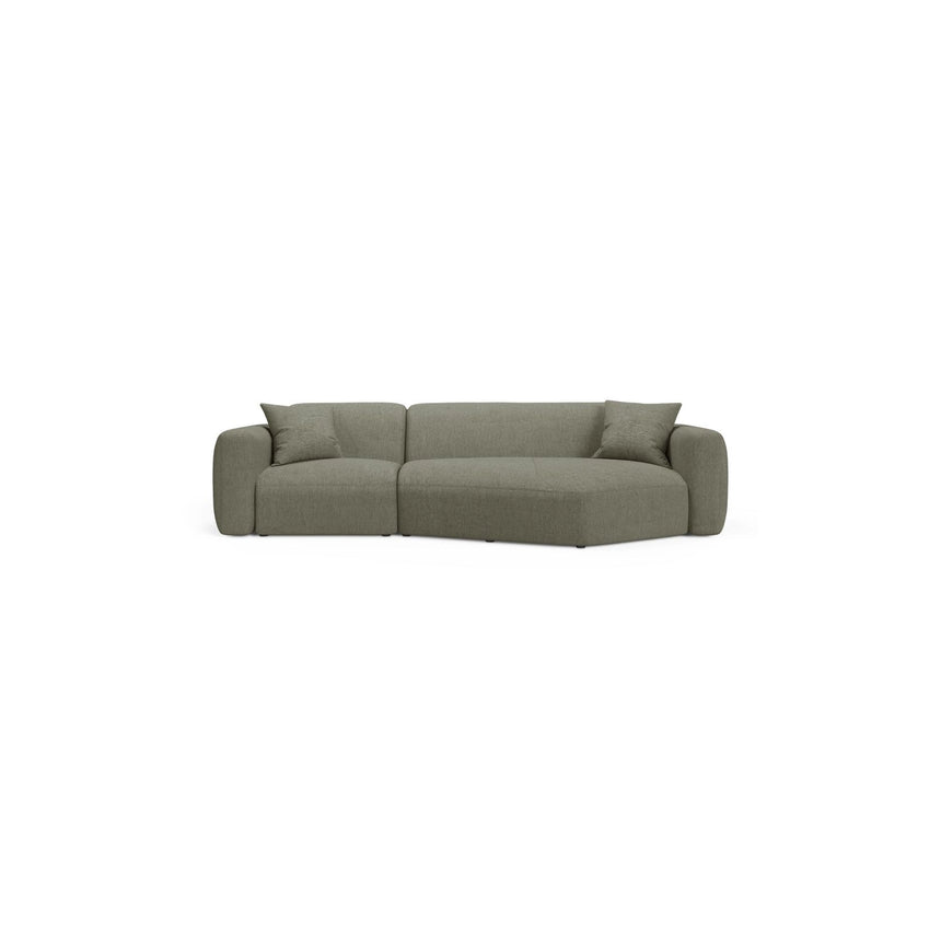Strino 3-Sitzer Ecksofa, Rechte Seite, aus Strukturierter Stoff in Dunkles Olivgrün (Sorella 34), 308x136x78 cm von Cosmopolitan Design – Bild 1