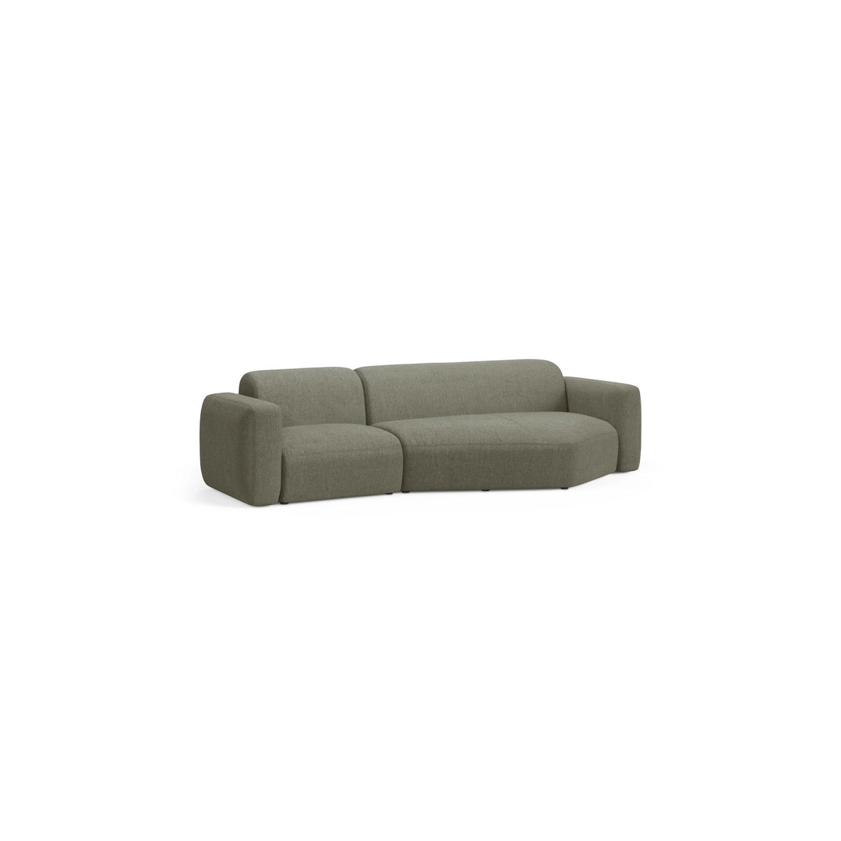 Strino 3-Sitzer Ecksofa, Rechte Seite, aus Strukturierter Stoff in Dunkles Olivgrün (Sorella 34), 308x136x78 cm von Cosmopolitan Design – Bild 3