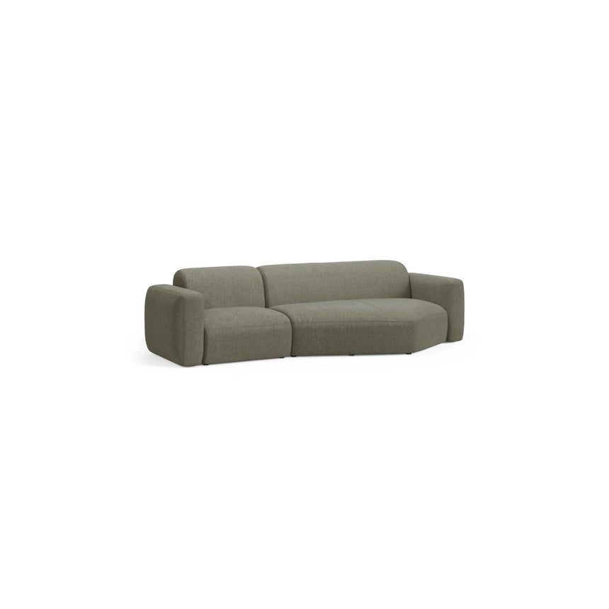 Strino 3-Sitzer Ecksofa, Rechte Seite, aus Strukturierter Stoff in Dunkles Olivgrün (Sorella 34), 308x136x78 cm von Cosmopolitan Design – Bild 3