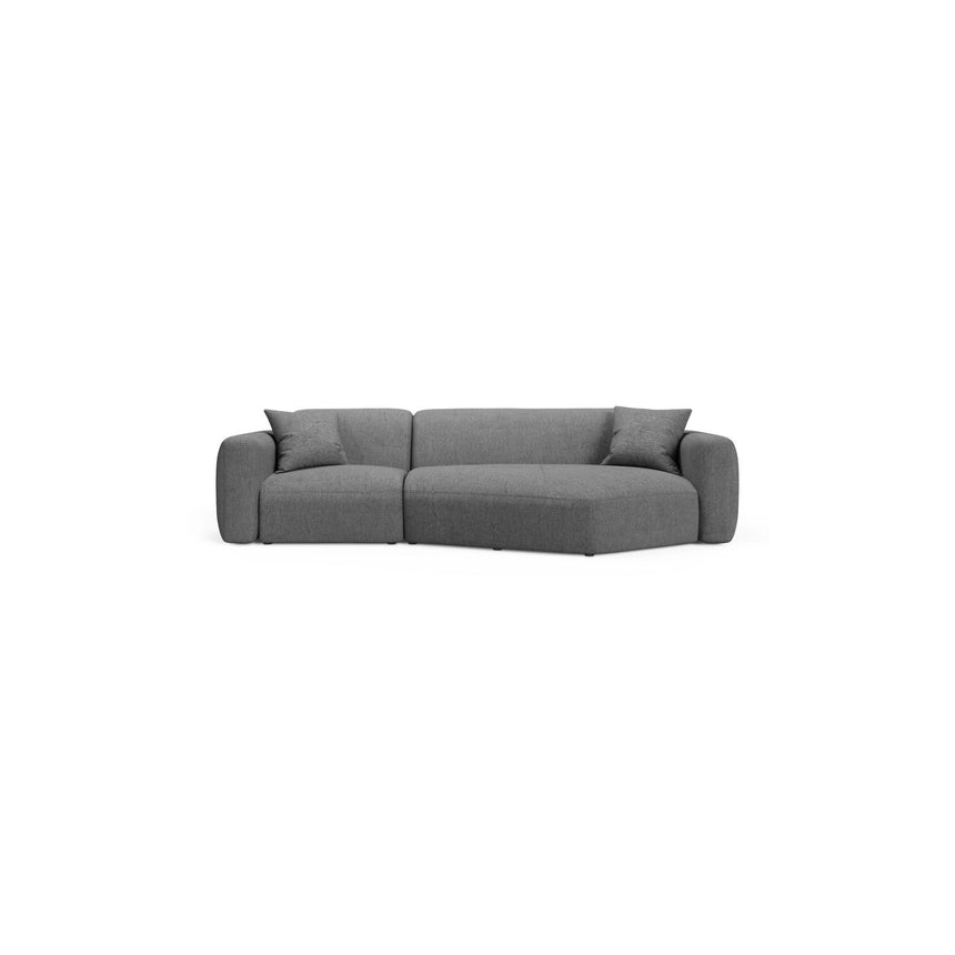 Strino 3-Sitzer Ecksofa, Rechte Seite, aus Strukturierter Stoff in Grau (Sorella 89), 308x136x78 cm von Cosmopolitan Design – Bild 1