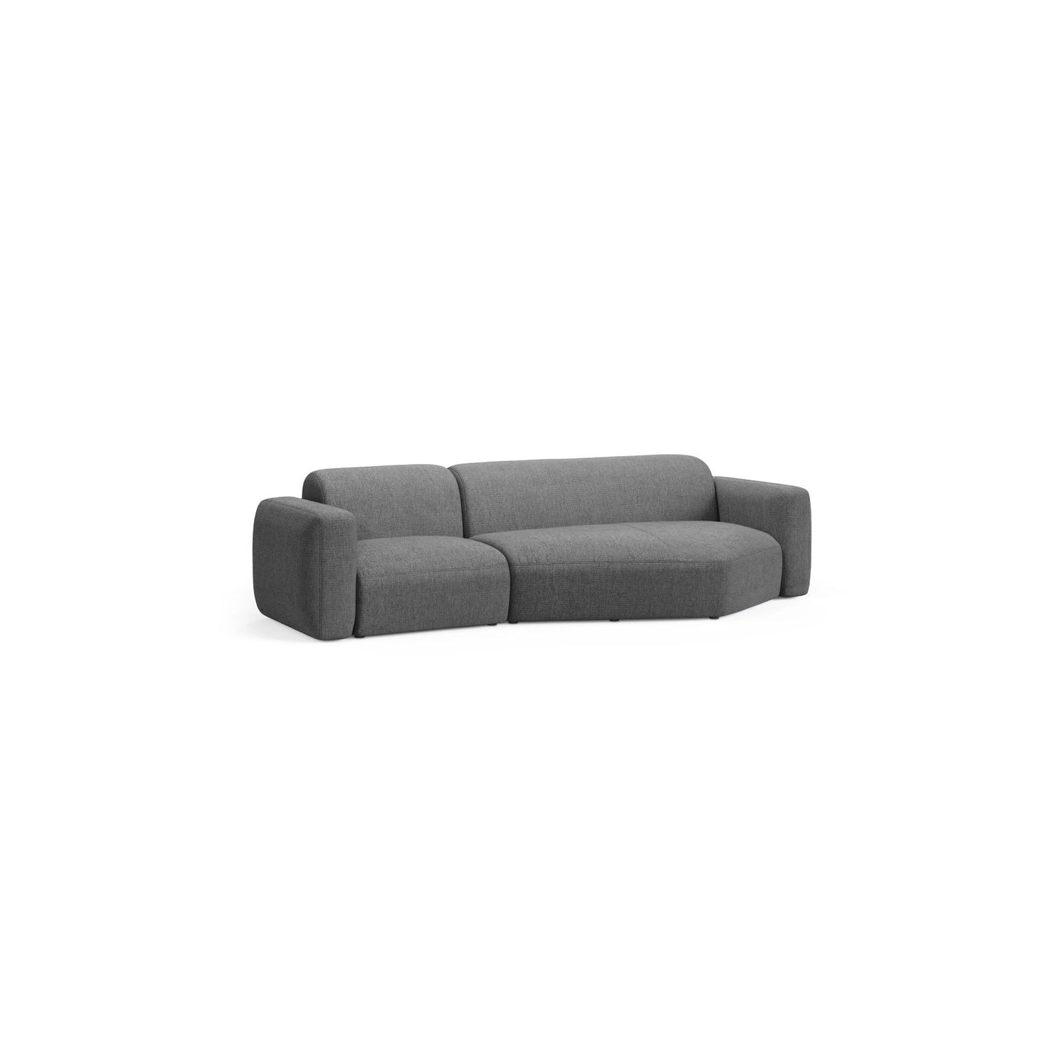 Strino 3-Sitzer Ecksofa, Rechte Seite, aus Strukturierter Stoff in Grau (Sorella 89), 308x136x78 cm von Cosmopolitan Design – Bild 3
