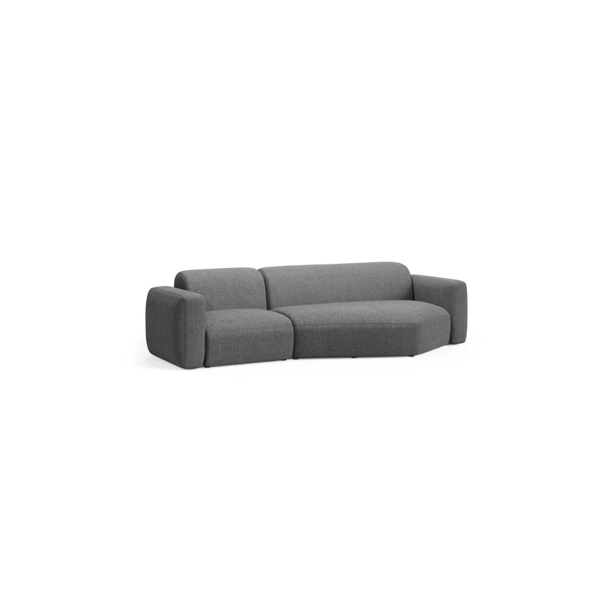 Strino 3-Sitzer Ecksofa, Rechte Seite, aus Strukturierter Stoff in Grau (Sorella 89), 308x136x78 cm von Cosmopolitan Design – Bild 3