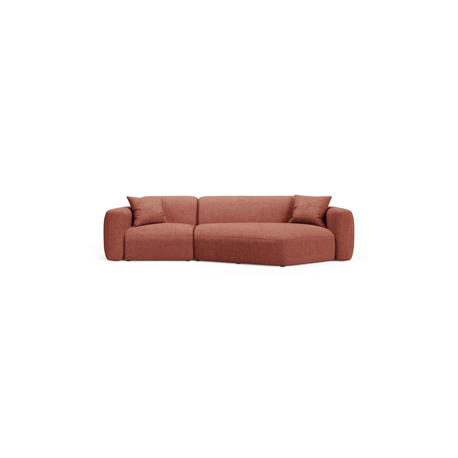 Strino 3-Sitzer Ecksofa, Rechte Seite, aus Strukturierter Stoff in Koralle (Sorella 58), 308x136x78 cm von Cosmopolitan Design – Bild 1