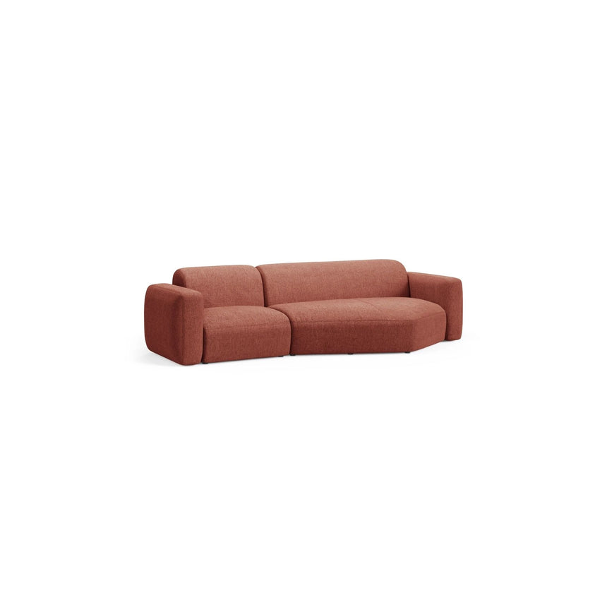 Strino 3-Sitzer Ecksofa, Rechte Seite, aus Strukturierter Stoff in Koralle (Sorella 58), 308x136x78 cm von Cosmopolitan Design – Bild 3