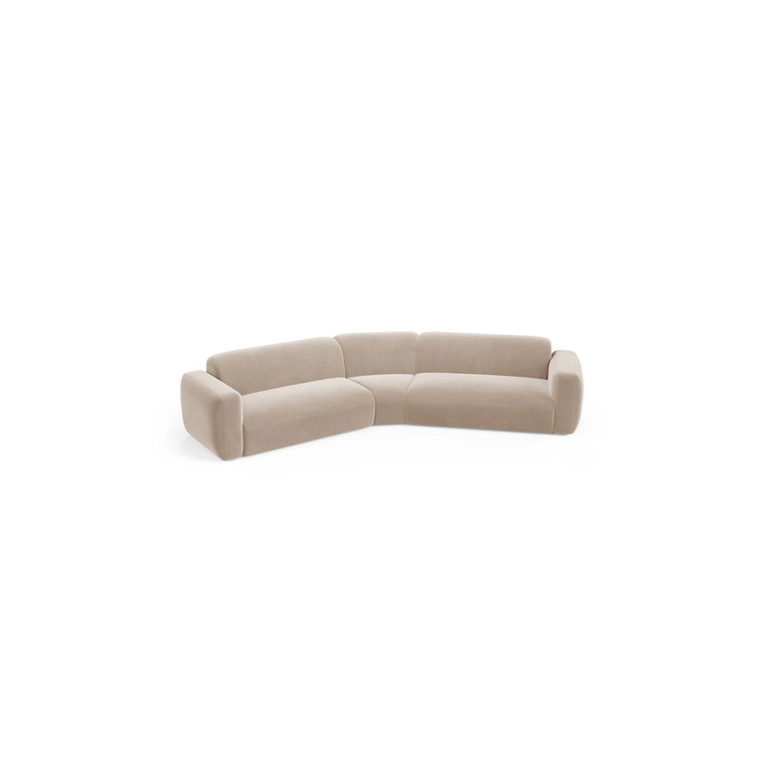 Strino 3-Sitzer Ecksofa, symmetrisch, aus Samt in Beige (Salvador 1), 344x210x78 cm von Cosmopolitan Design – Bild 3
