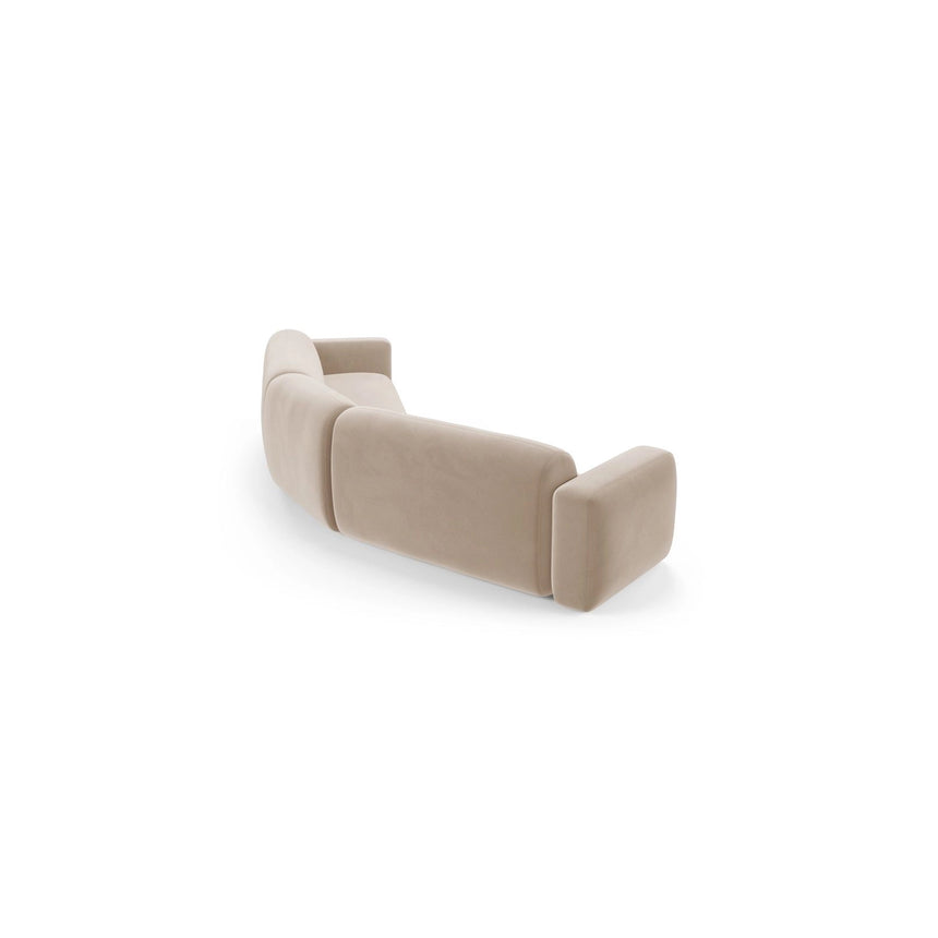 Strino 3-Sitzer Ecksofa, symmetrisch, aus Samt in Beige (Salvador 1), 344x210x78 cm von Cosmopolitan Design – Bild 4