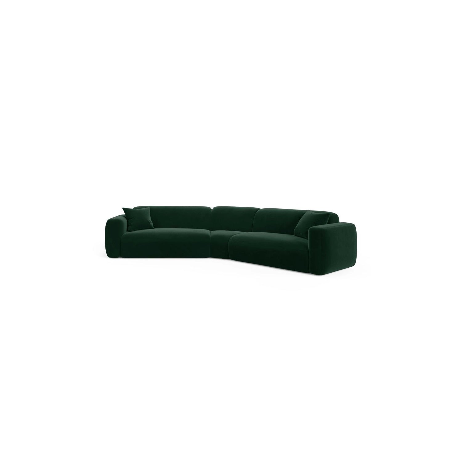 Strino 3-Sitzer Ecksofa, symmetrisch, aus Samt in Flaschengrün (Salvador 7), 344x210x78 cm von Cosmopolitan Design – Bild 1